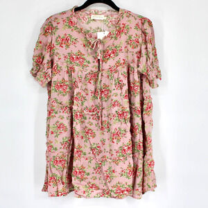 Ninexis Smooth Sailing Tiered Floral Top in Pink Women’s Size XS NEW